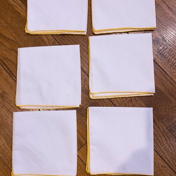 Vintage Nice Crisp Linen Rectangular Tablecloth & 6 Napkins with embroidery - Picture 5 of 8